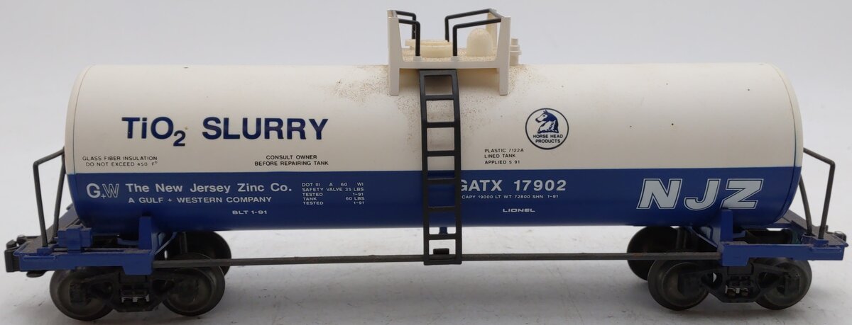 Lionel 6-17902 O Gauge New Jersey Zinc Unibody Tank Car VG/Box