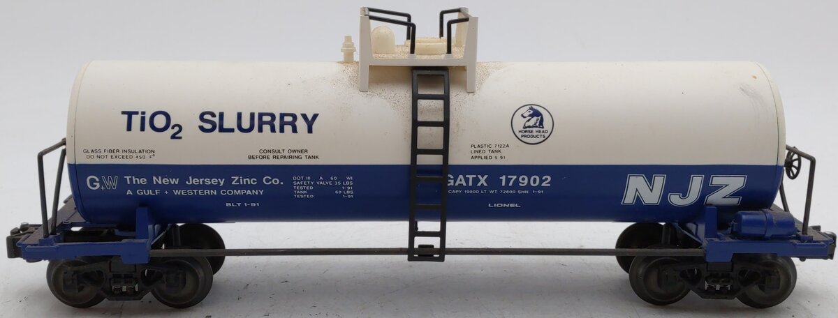 Lionel 6-17902 O Gauge New Jersey Zinc Unibody Tank Car VG/Box