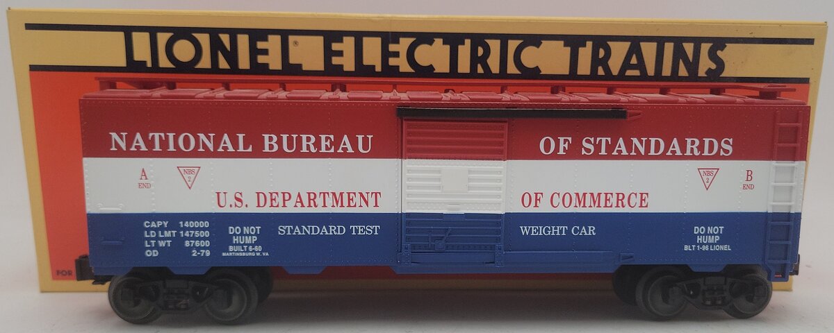 Lionel 6-52098 O Gauge TTOS-1996 U.S. Department Of Commerce Boxcar EX/Box