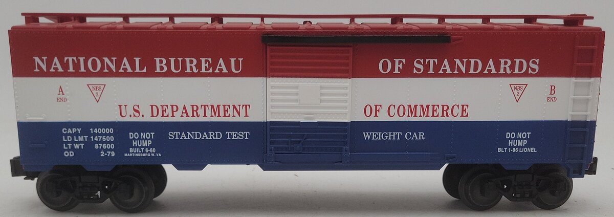 Lionel 6-52098 O Gauge TTOS-1996 U.S. Department Of Commerce Boxcar EX/Box