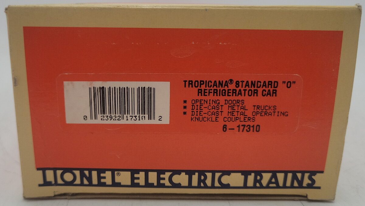 Lionel 6-17310 O Gauge Tropicana Refrigerator Car #303 EX/Box