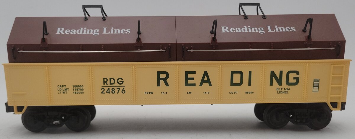 Lionel 6-17405 O Gauge Reading Gondola with Coil Covers #24876 VG/Box