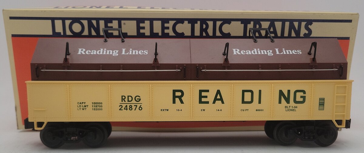 Lionel 6-17405 O Gauge Reading Gondola with Coil Covers #24876 VG/Box