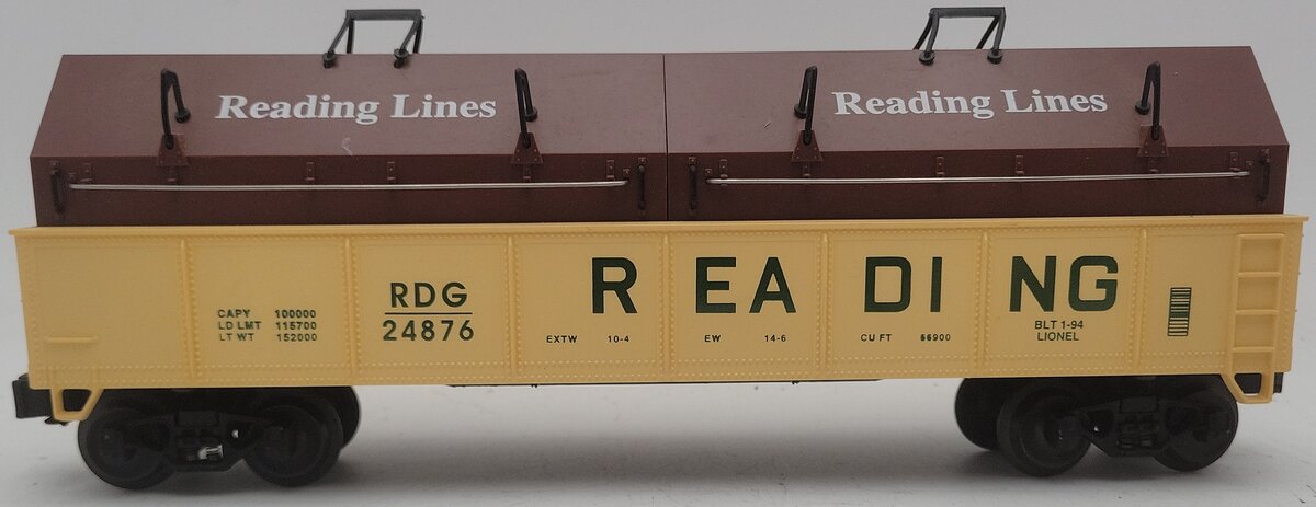 Lionel 6-17405 O Gauge Reading Gondola with Coil Covers #24876 VG/Box
