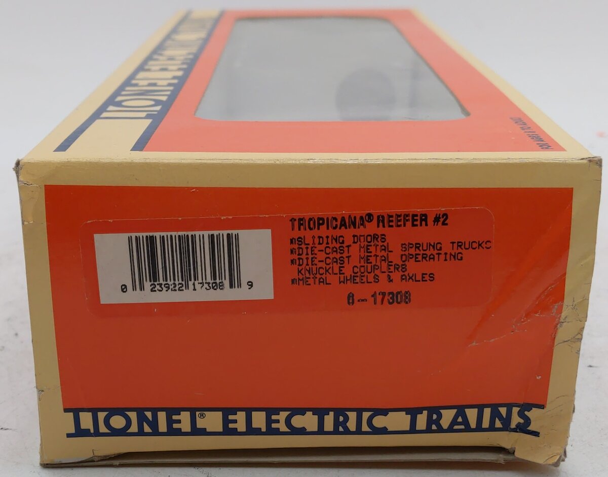 Lionel 6-17308 O Gauge Tropicana Standard Refrigerator Car #301 EX/Box