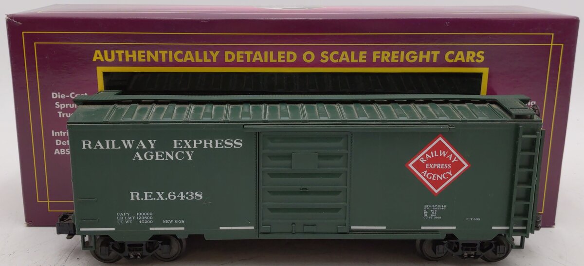 MTH 20-93180 O Gauge Railway Express Agency 40' Boxcar #6438 EX/Box