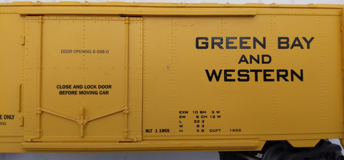 MTH 20-94006 O Gauge Green Bay & Western Route Reefer Car #21002 EX/Box