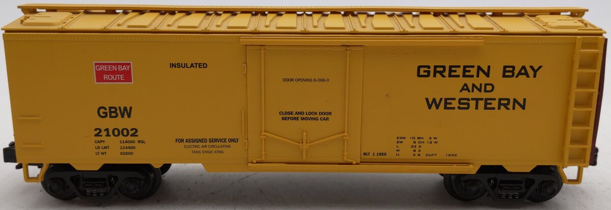 MTH 20-94006 O Gauge Green Bay & Western Route Reefer Car #21002 EX/Box