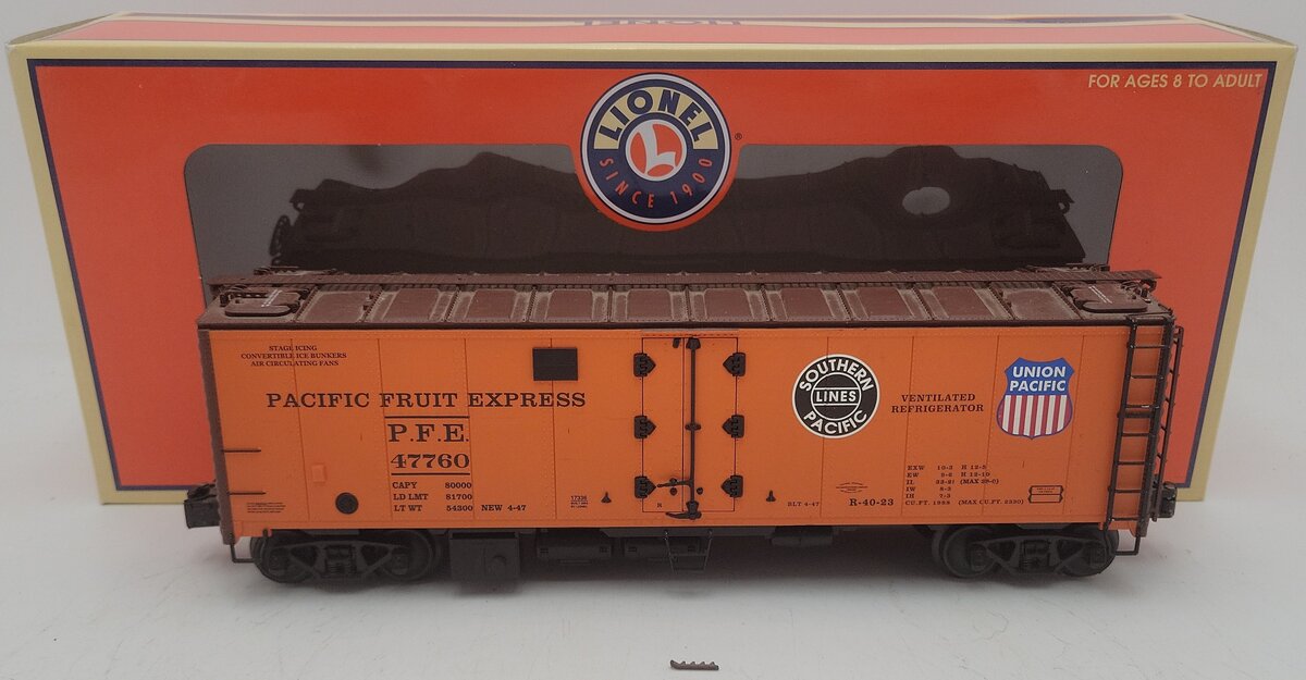 Lionel 6-17336 O Gauge Pacific Fruit Express Steel Sided Refrigerator Car #47760 EX/Box