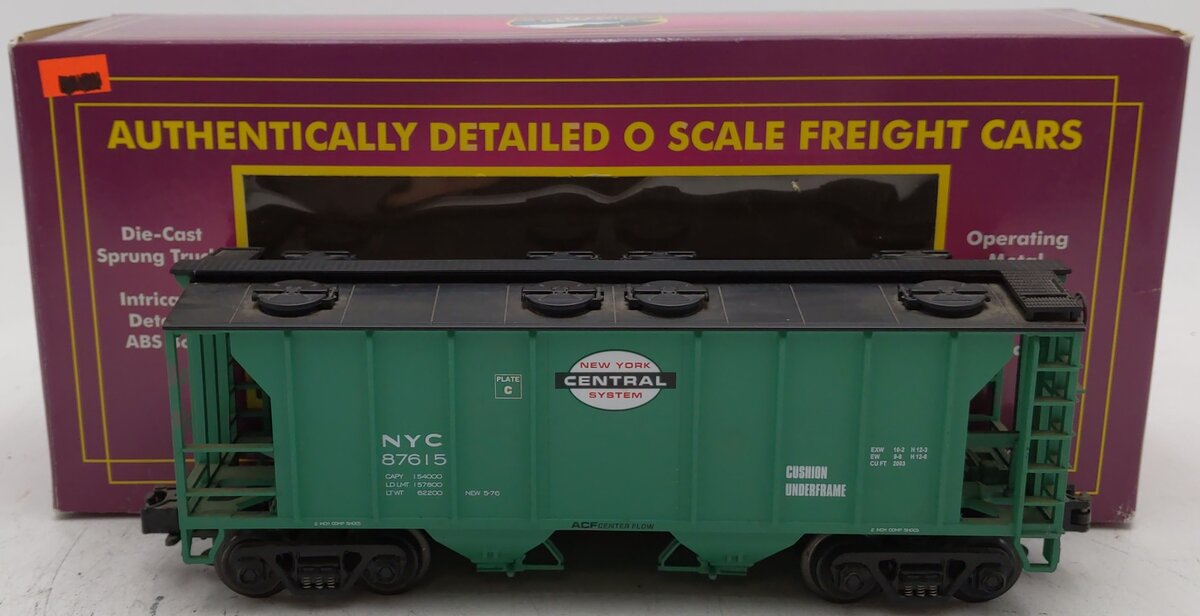 MTH 20-97108 O Gauge New York Central 2 Bay Hopper #87615 EX/Box