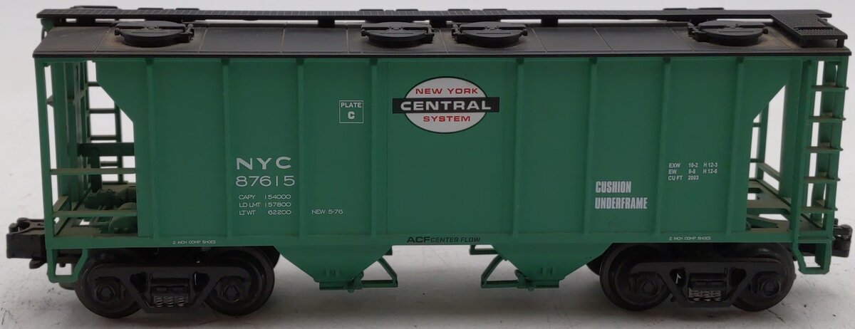 MTH 20-97108 O Gauge New York Central 2 Bay Hopper #87615 EX/Box