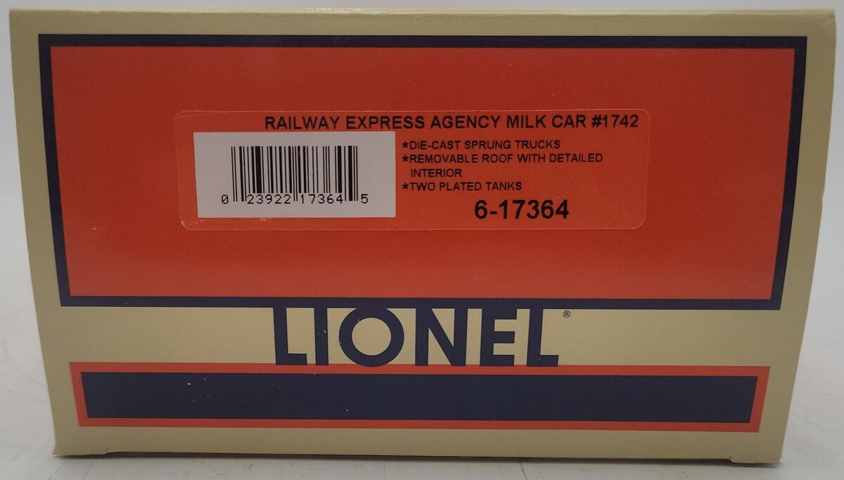 Lionel 6-17364 O Gauge Railway Express Agency Refrigerator Car #1742 EX/Box