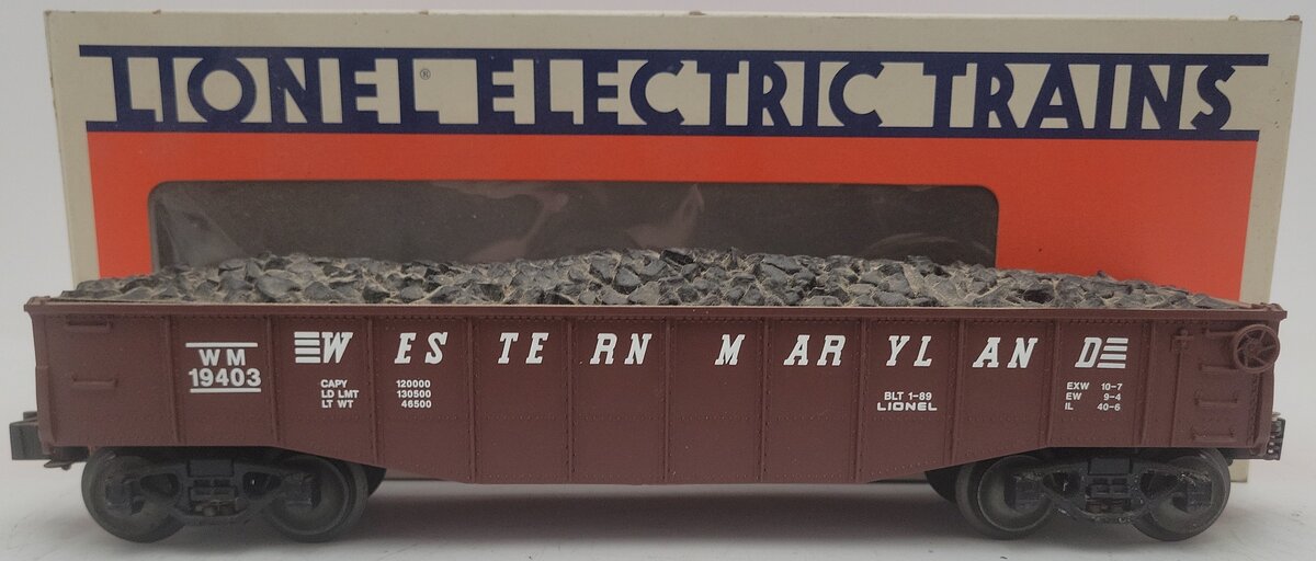 Lionel 6-19403 O Gauge Western Maryland Gondola with Coal Load #19403 VG/Box