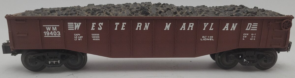 Lionel 6-19403 O Gauge Western Maryland Gondola with Coal Load #19403 VG/Box