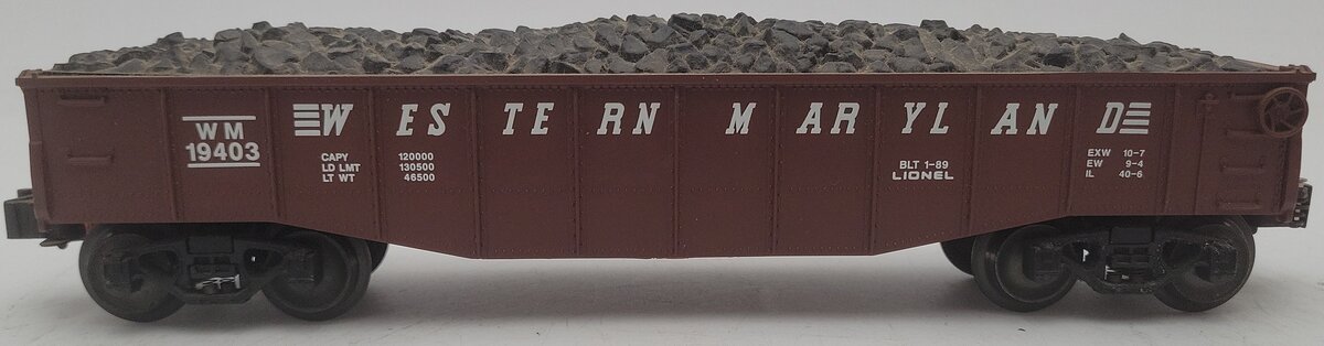 Lionel 6-19403 O Gauge Western Maryland Gondola with Coal Load #19403 VG/Box