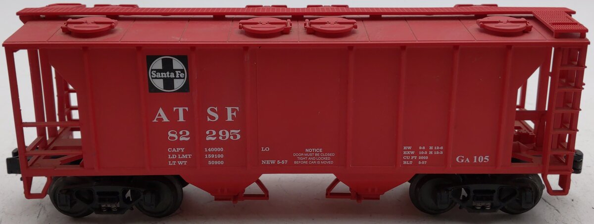 MTH 20-97120 O Guage Santa Fe PS-2 2-Bay Covered Hopper #82295 EX/Box