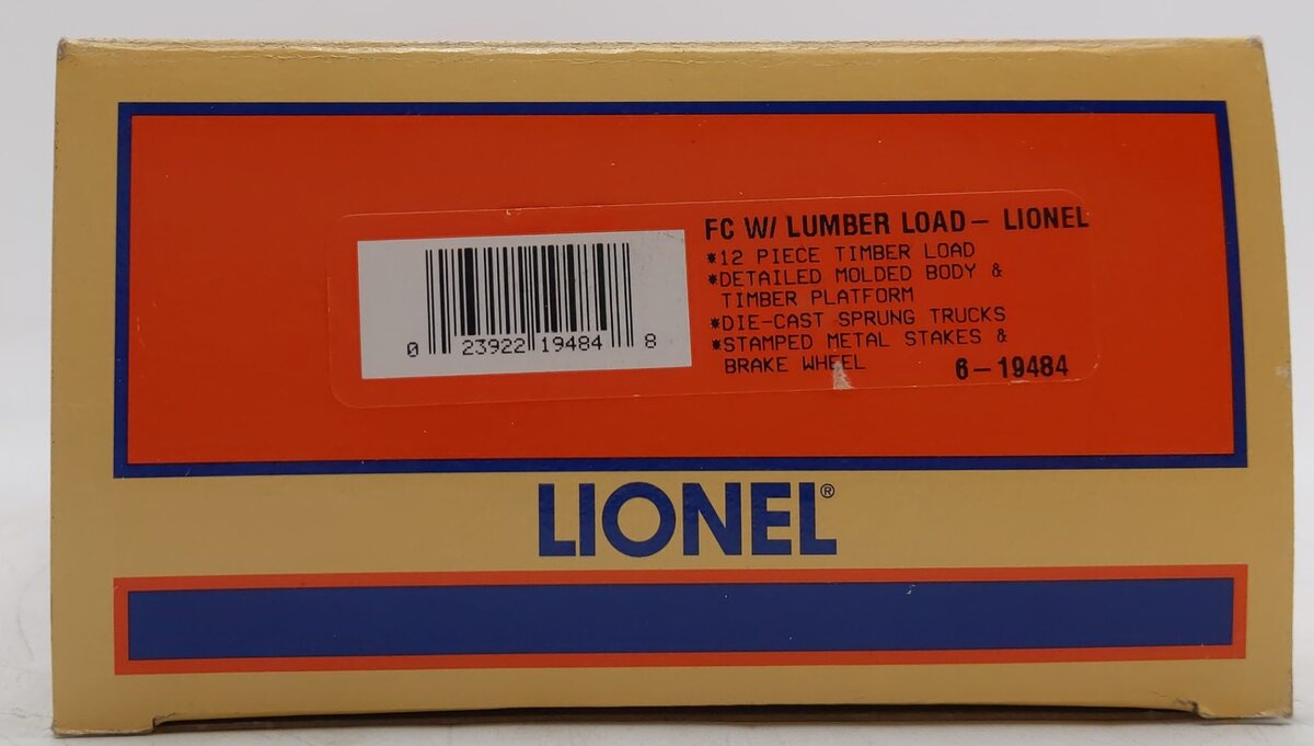 Lionel 6-19484 O Gauge Lionel Flatcar with Lumber Load #6424 EX/Box