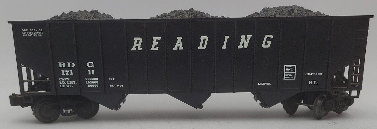 Lionel 6-17111 O Gauge Reading 3-Bay Hopper with Coal Load EX/Box
