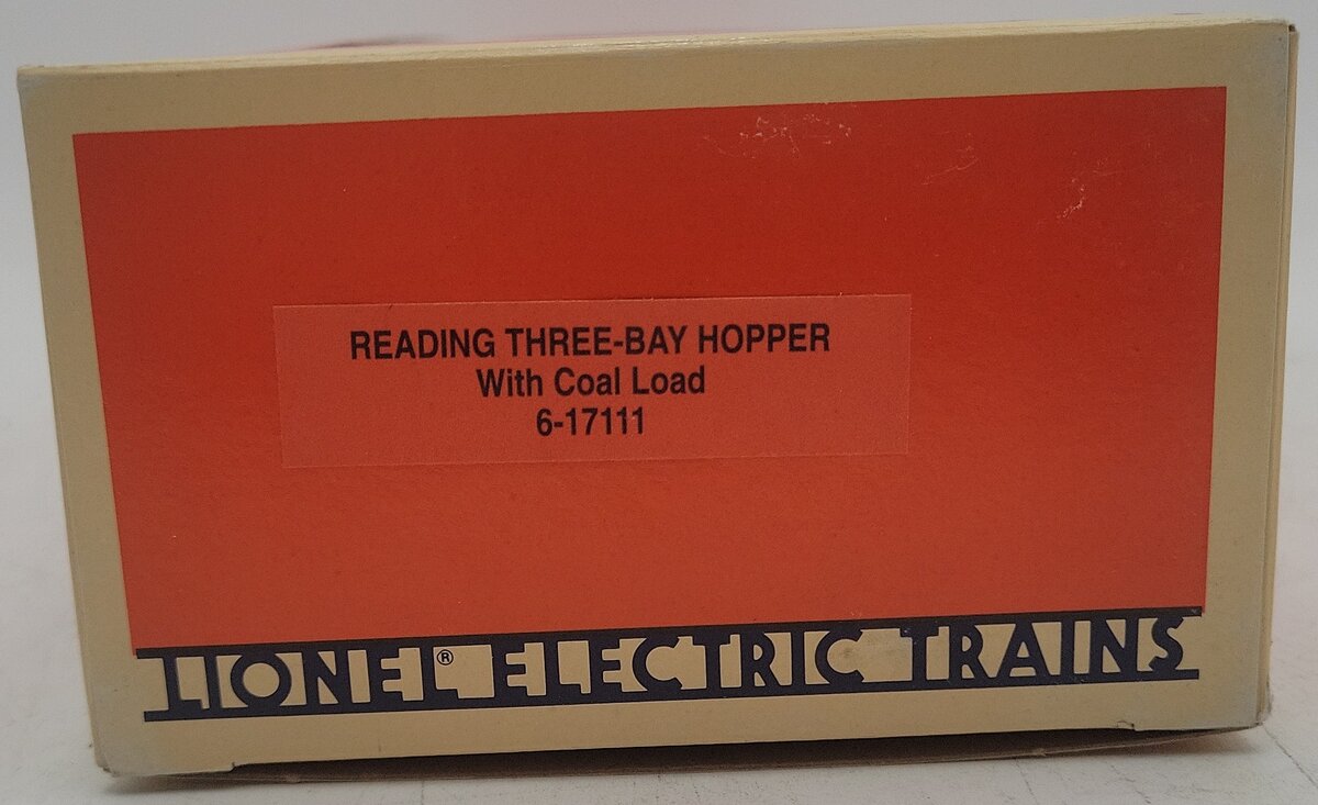 Lionel 6-17111 O Gauge Reading 3-Bay Hopper with Coal Load EX/Box
