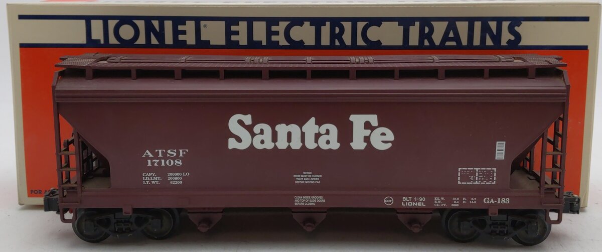 Lionel 6-17108 O gauge Santa Fe Center Flow Hopper Car #17108 EX/Box