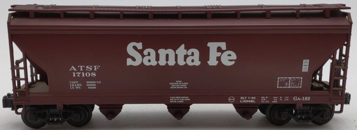 Lionel 6-17108 O gauge Santa Fe Center Flow Hopper Car #17108 EX/Box