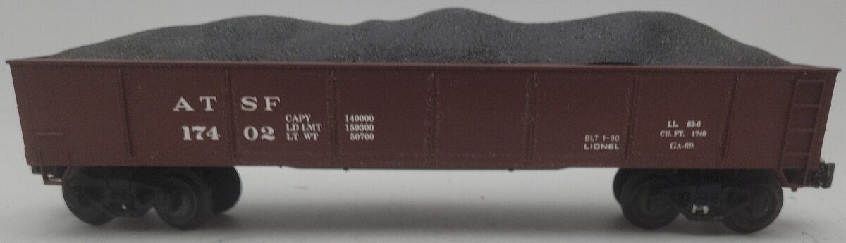 Lionel 6-17402 O Gauge Santa Fe Gondola W/ Coal Load EX/Box