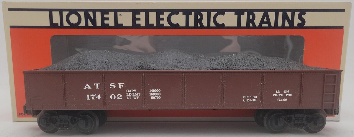 Lionel 6-17402 O Gauge Santa Fe Gondola W/ Coal Load EX/Box