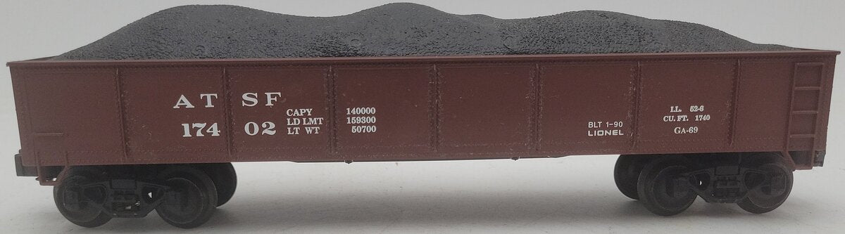Lionel 6-17402 O Gauge Santa Fe Gondola W/ Coal Load EX/Box
