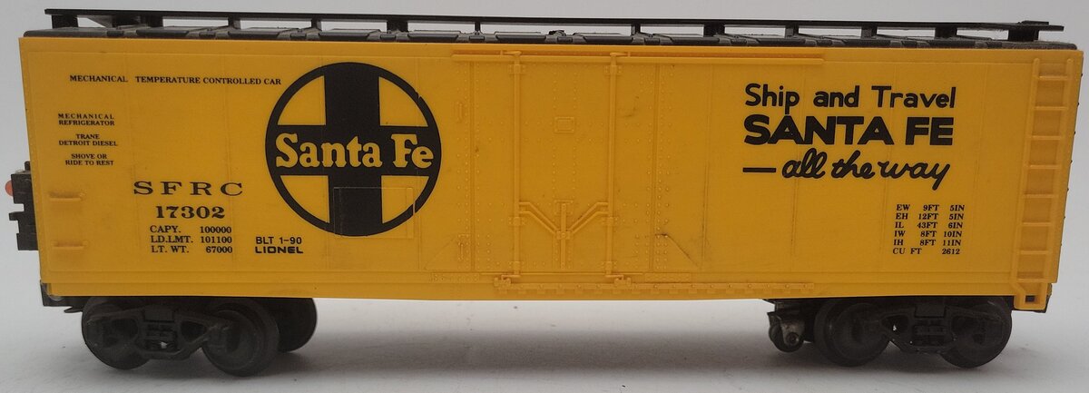 Lionel 6-17302 O Gauge Santa Fe Reefer w/ ETD/Box