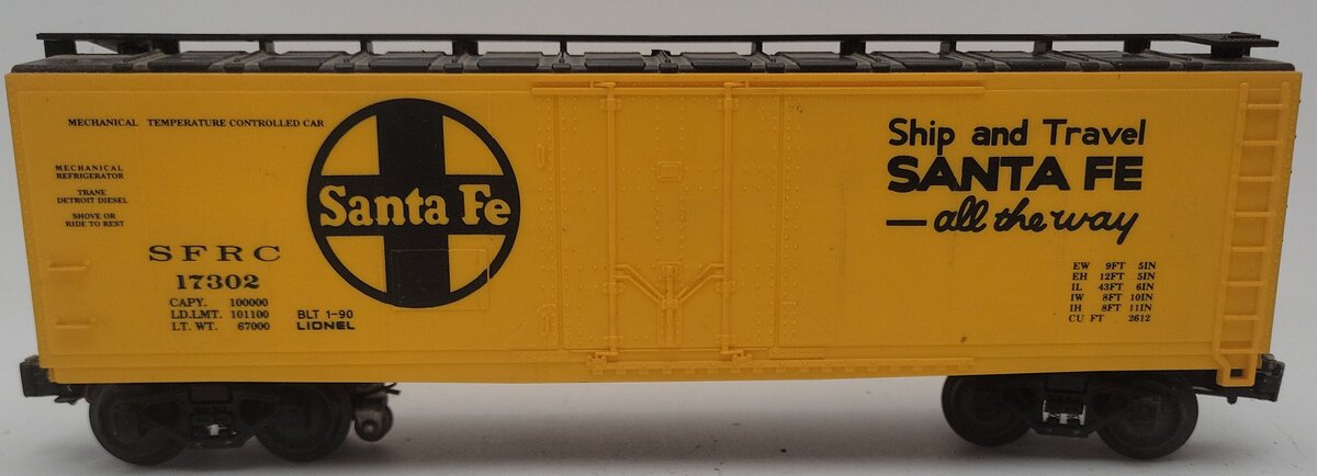Lionel 6-17302 O Gauge Santa Fe Reefer w/ ETD/Box