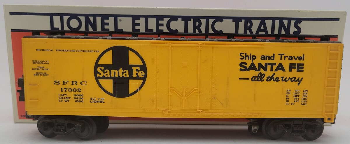 Lionel 6-17302 O Gauge Santa Fe Reefer w/ ETD/Box