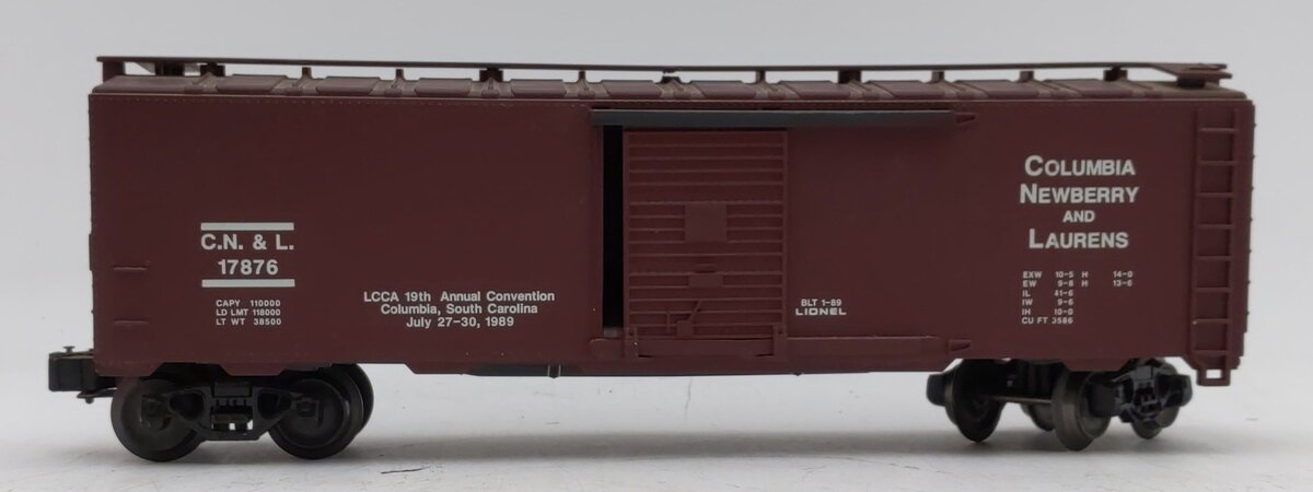 Lionel 6-17876 O Gauge LCCA 1989 Columbia, Newberry & Laurens Convention Box Car EX/Box