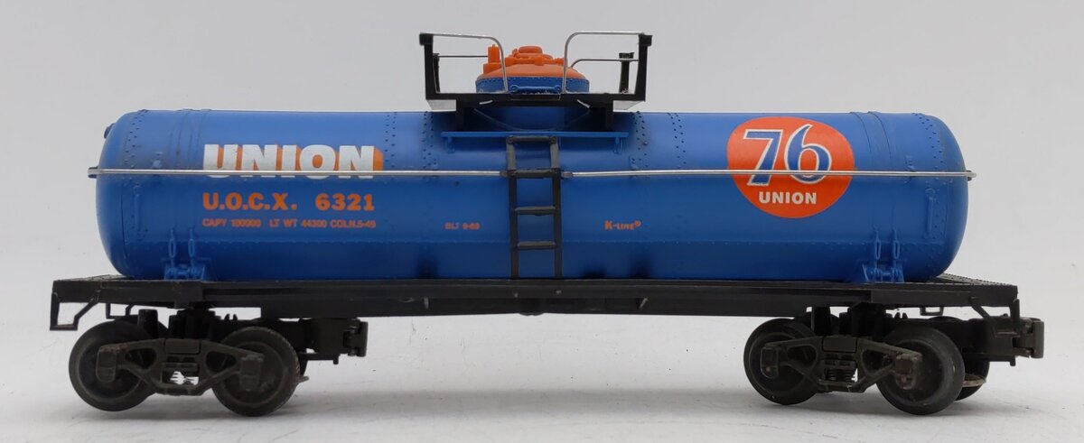 K-Line K6321 O Gauge Union 76 Single Dome Tank Car #6321 EX/Box