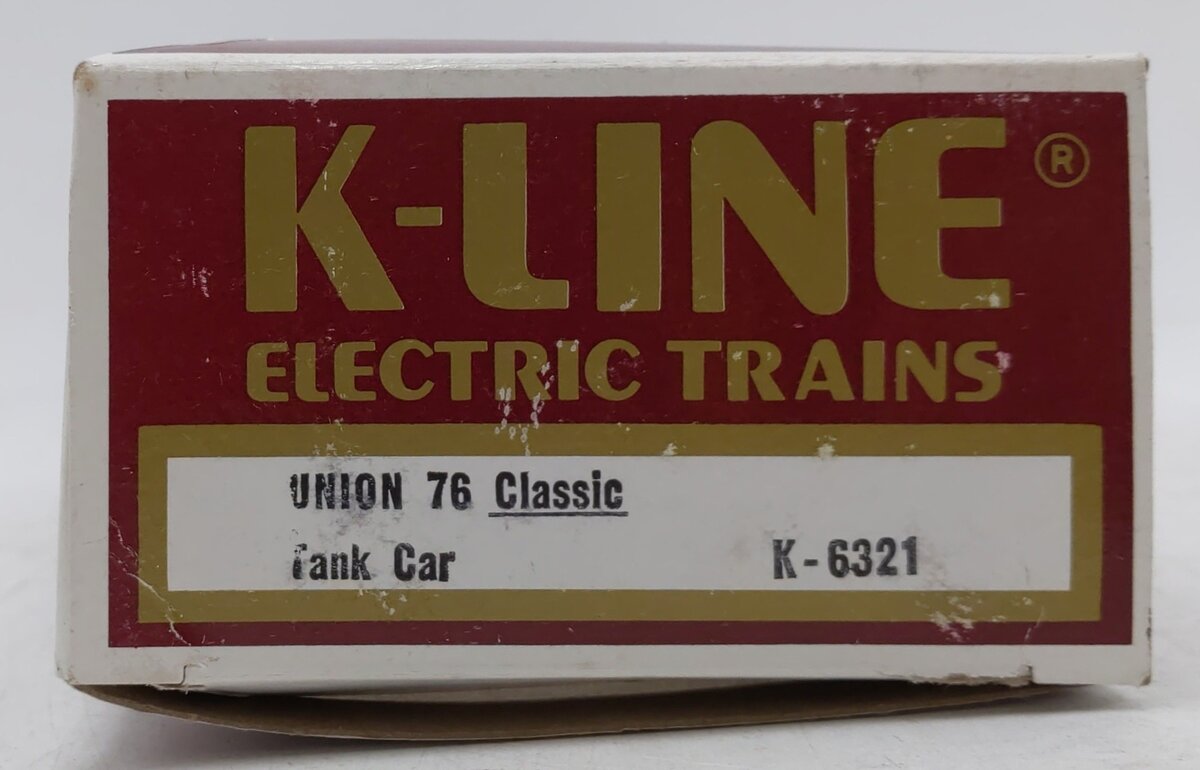 K-Line K6321 O Gauge Union 76 Single Dome Tank Car #6321 EX/Box