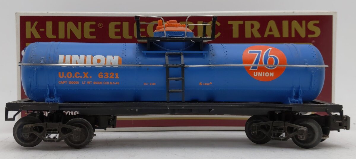 K-Line K6321 O Gauge Union 76 Single Dome Tank Car #6321 EX/Box