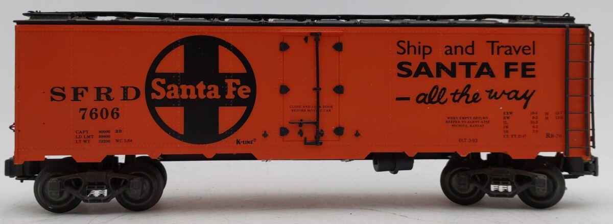 K-Line K-7606 O Santa Fe Reefer Box Car EX/Box