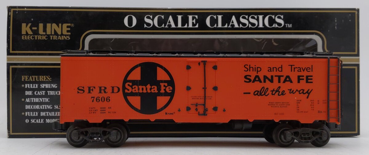K-Line K-7606 O Santa Fe Reefer Box Car EX/Box