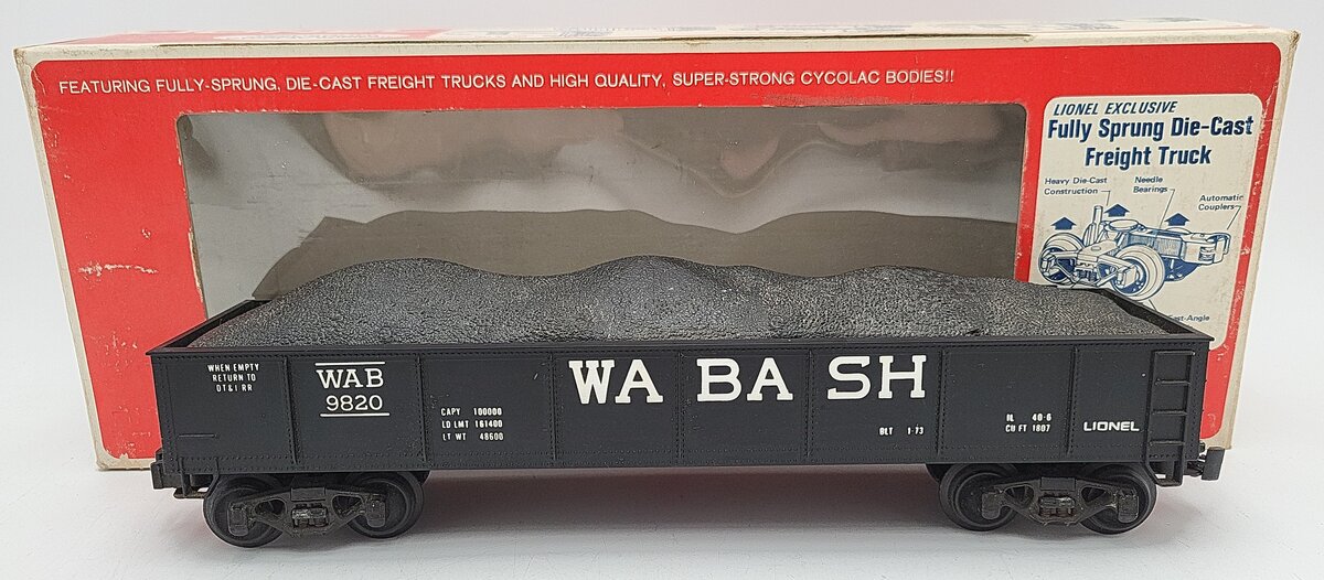 Lionel 6-9820 O Gauge Wabash Gondola Car #9820 VG/Box