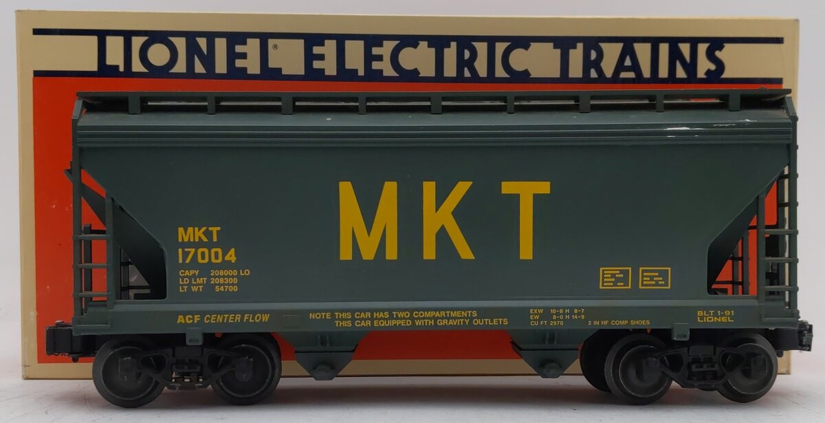 Lionel 6-17004 O Gauge MKT Centerflow 2-Bay Covered Hopper EX/Box