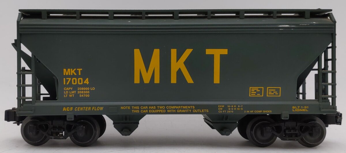Lionel 6-17004 O Gauge MKT Centerflow 2-Bay Covered Hopper EX/Box