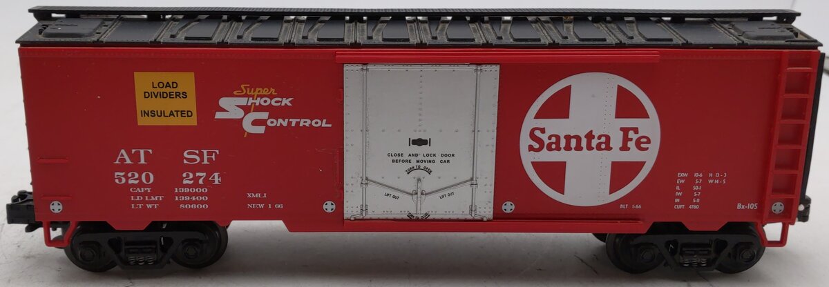 MTH 20-94008 O Gauge AT&SF Reefer Car #520274 EX/Box