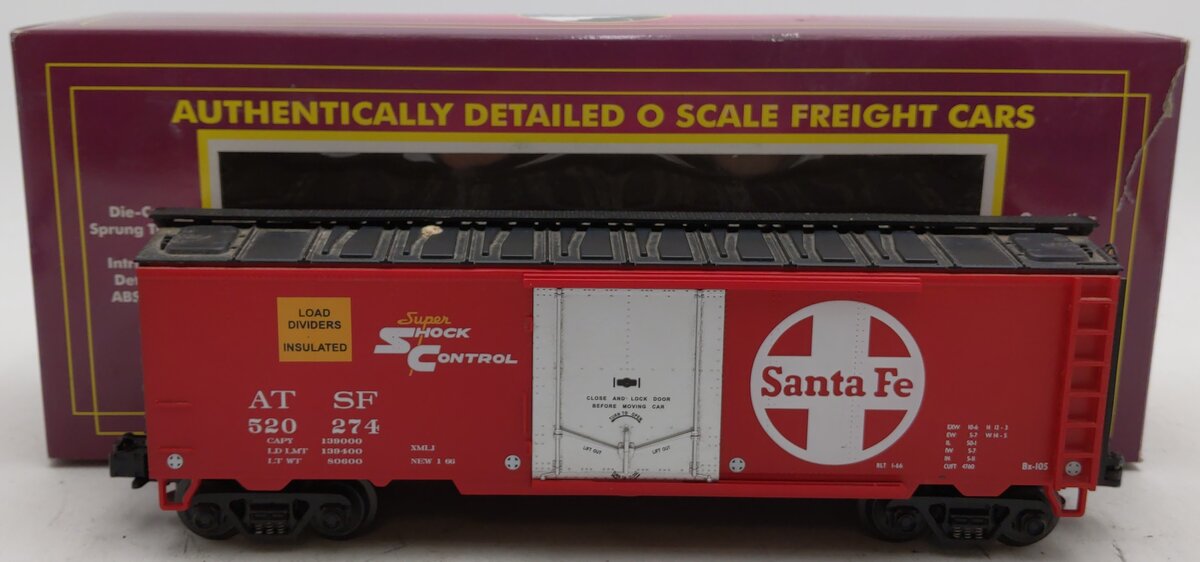 MTH 20-94008 O Gauge AT&SF Reefer Car #520274 EX/Box