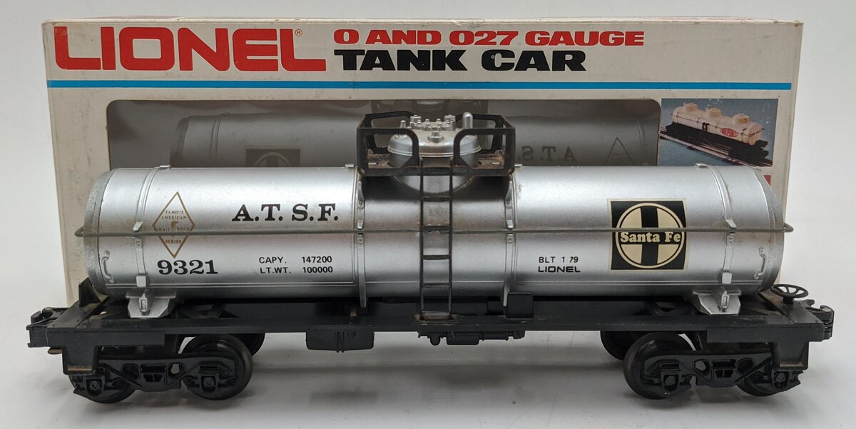 Lionel 6-9321 O Gauge Atchison Topeka & Santa Fe Single Dome Tank Car VG/Box