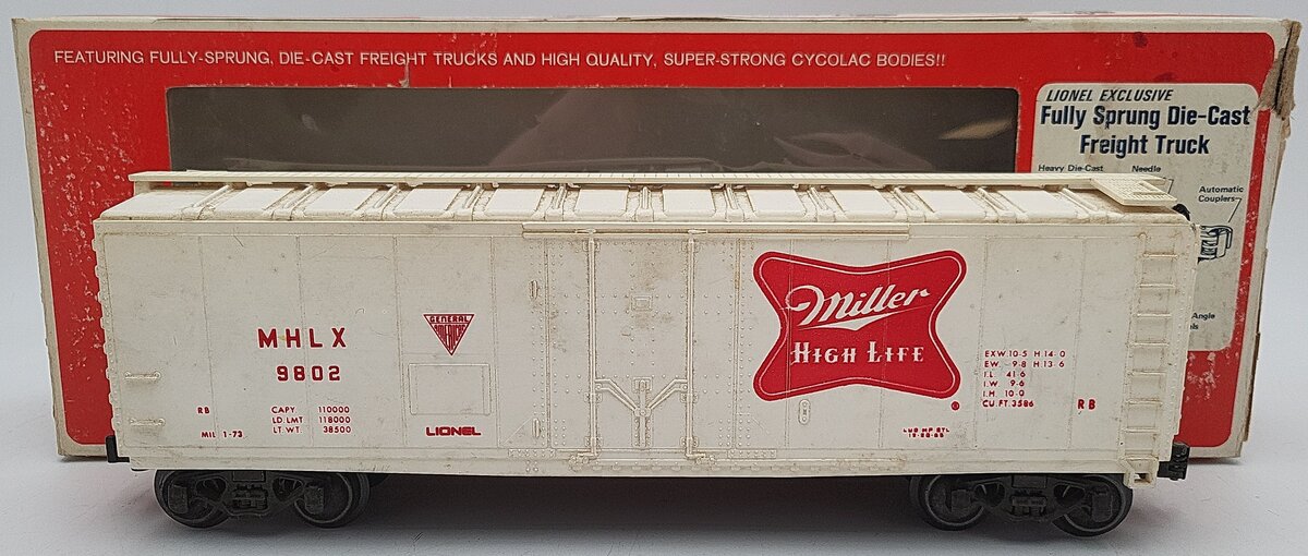 Lionel 6-9802 O Gauge Miller High Life Reefer Car #9802 VG/Box