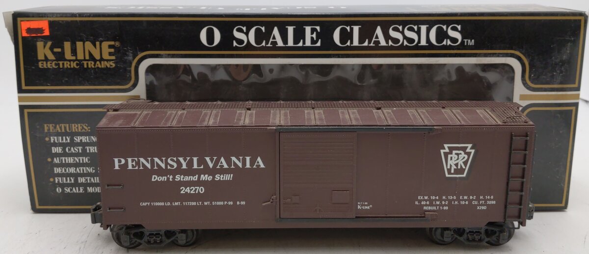 K-Line K761-1891 O Gauge Pennsylvania Boxcar #24270 EX/Box