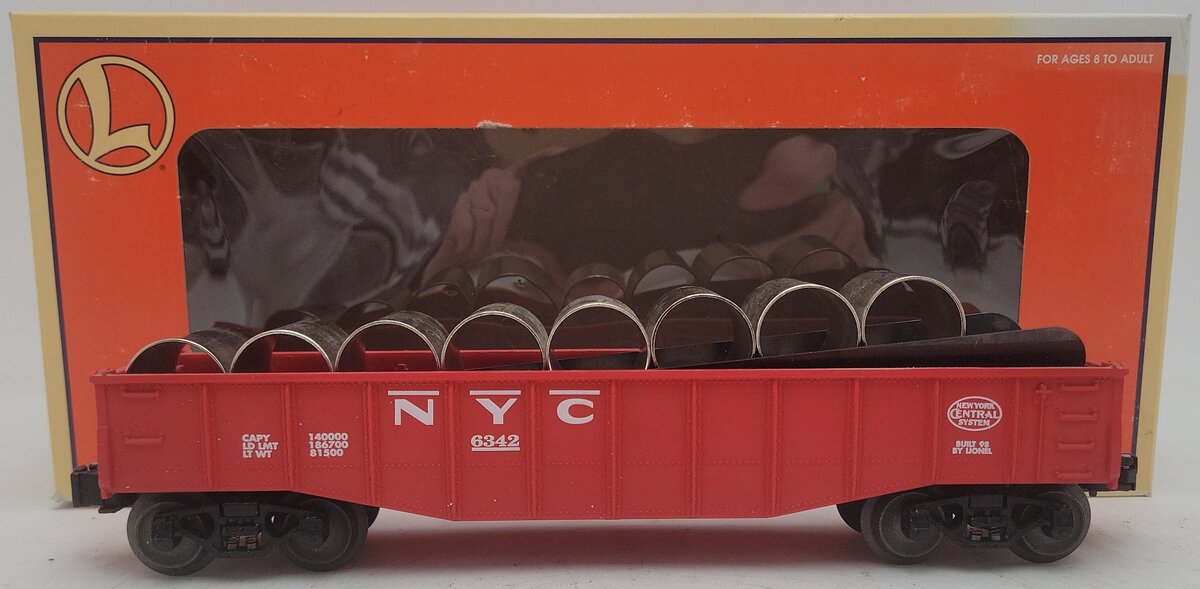 Lionel 6-19429 O Gauge New York Central Culvert Gondola w/ Culverts #6342 EX/Box