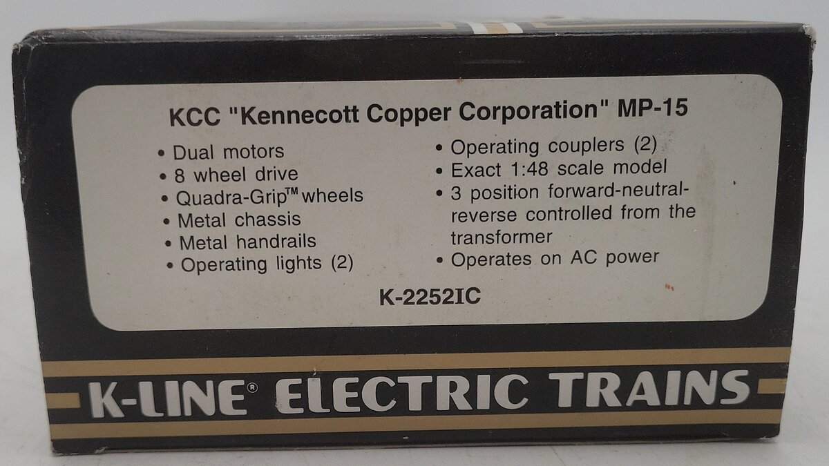 K-Line K-2252IC O Kennecott Copper Corporation MP-15 Diesel Switcher #906 EX/Box