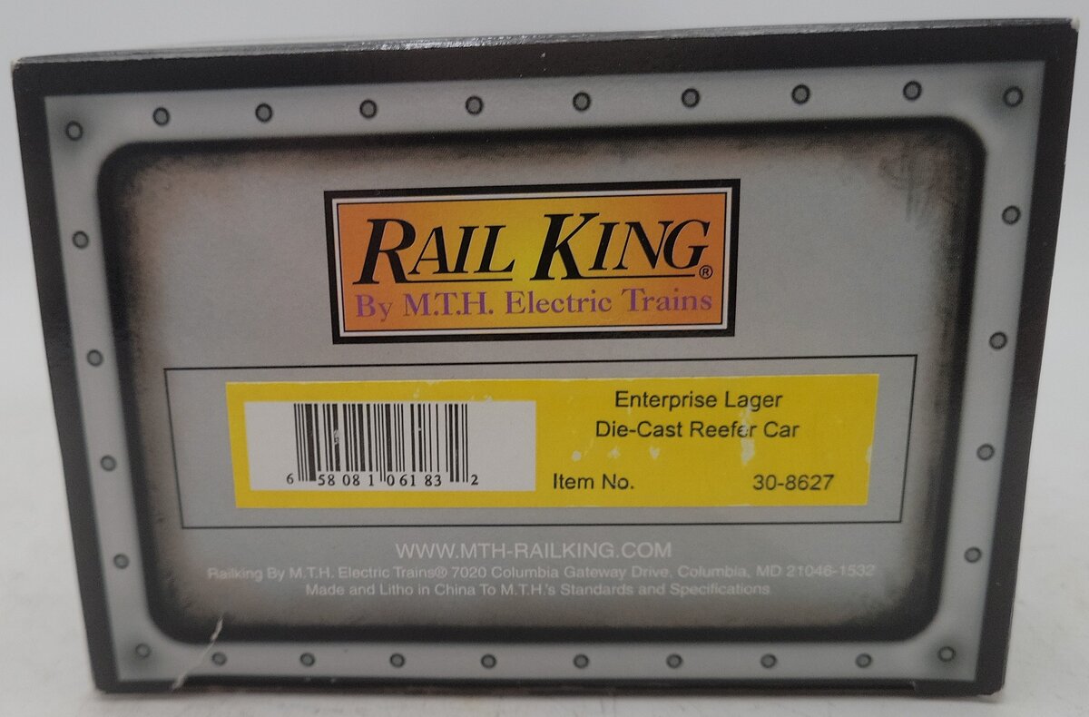 MTH 30-8627 O Gauge Enterprise Lager Die-Cast Reefer Car #32720 EX/Box
