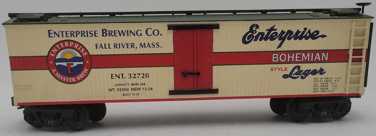 MTH 30-8627 O Gauge Enterprise Lager Die-Cast Reefer Car #32720 EX/Box