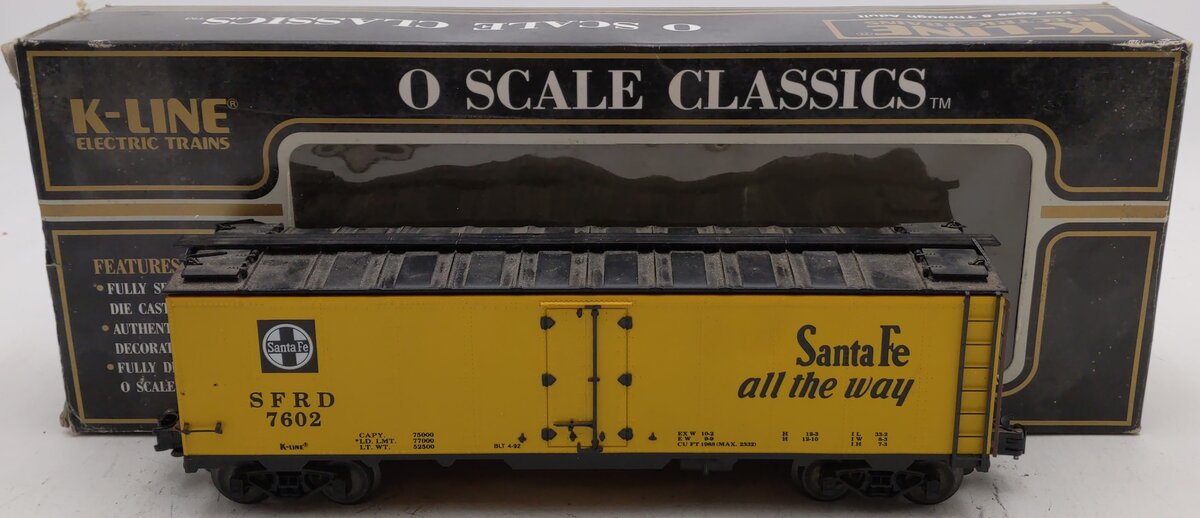 K-Line K7602 O Gauge Santa Fe Reefer Car #7602 VG/Box